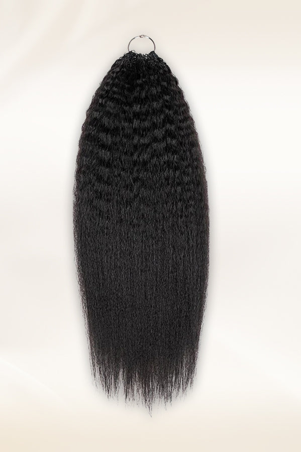 Single pack of natural black kinky straight human crochet hair