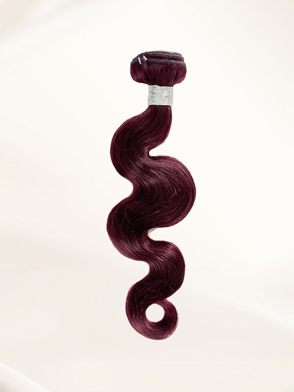 Single bundle of 99J burgundy body wave human hair