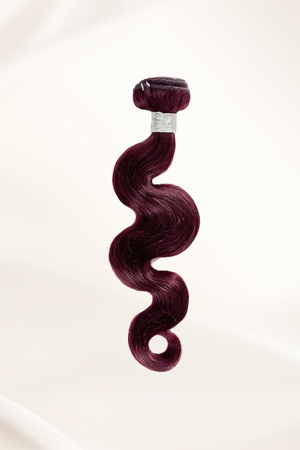 Single bundle of 99J burgundy body wave human hair