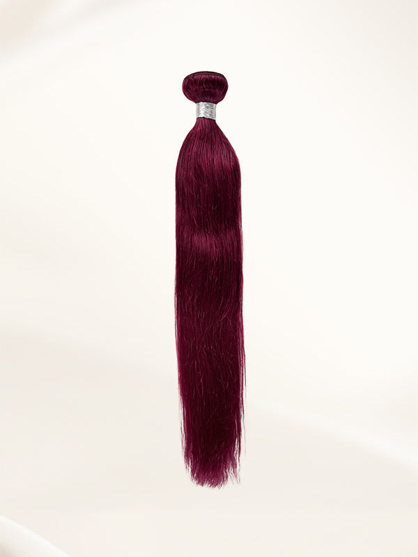 Single bundle of burgundy straight human hair