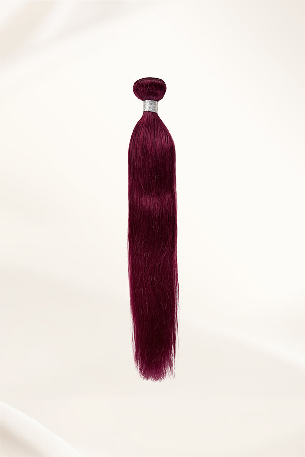 Single bundle of burgundy straight human hair