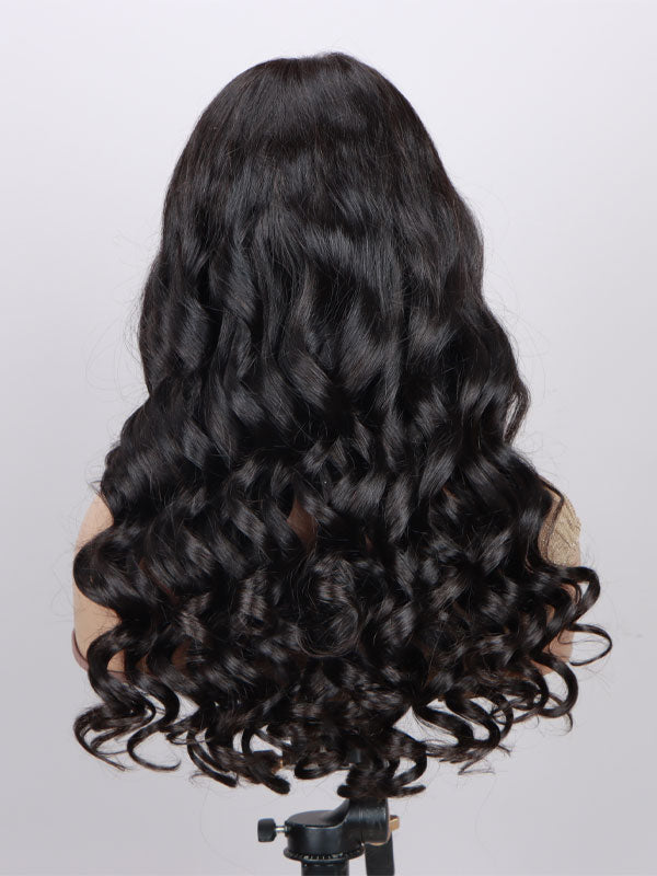 FORMI Long Body Wave 13x4 HD Transparent Frontal Lace Pre-Plucked With Bleached Knots Melting Human Hair Wig