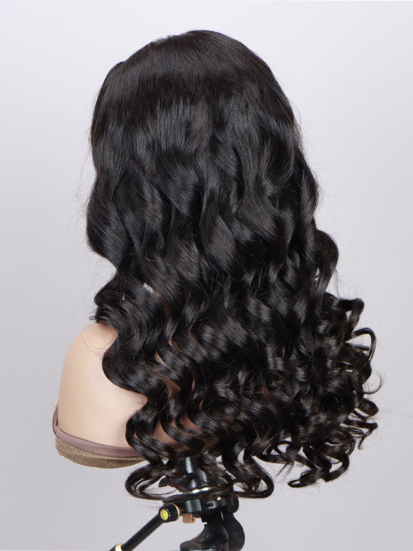 FORMI Long Body Wave 13x4 HD Transparent Frontal Lace Pre-Plucked With Bleached Knots Melting Human Hair Wig