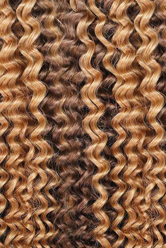 Kinky Curly Crochet Hair Highlight #P4/27 Machine Made Human Hair Extensions