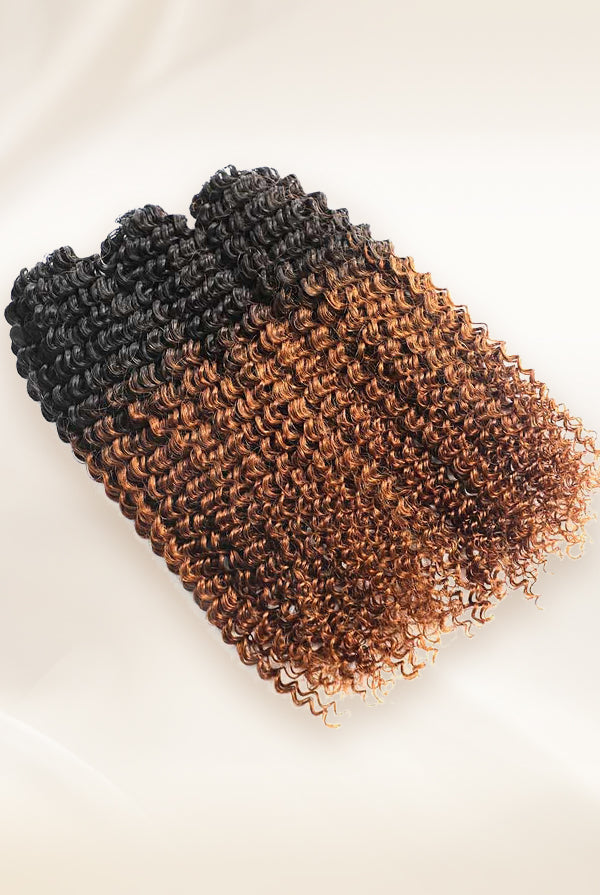 #T1B/30 Color Kinky Curly Human Crochet Hair Extension