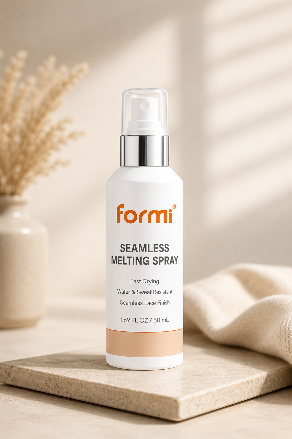 FORMI Seamless Melting Spray for lace wigs in a 50ml spray bottle