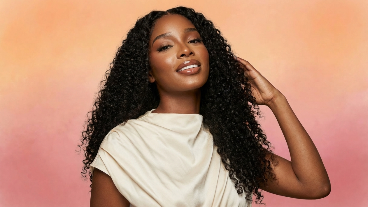 black woman protecting crochet hair