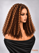 #4/27 honey blonde highlight spiral curly human hair wig right side view