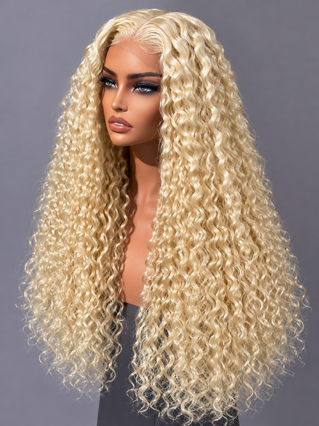 FORMI 613 Blonde Water Wave 13x4 Lace Front Human Hair Wig.