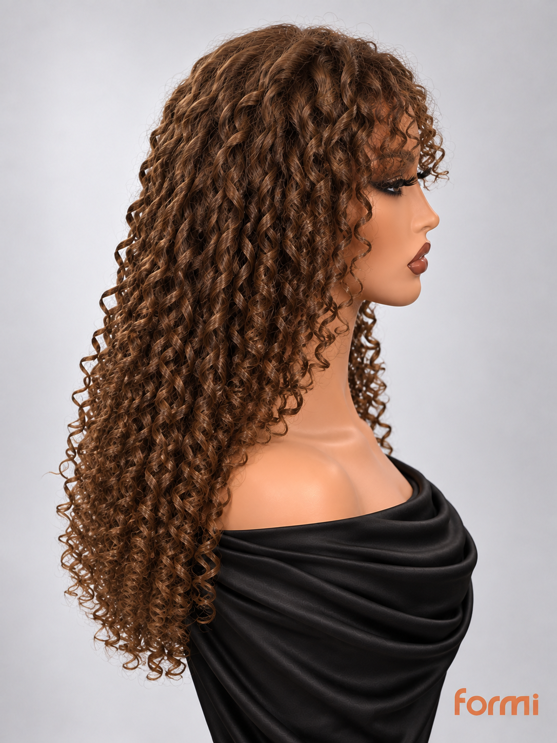 Deep side part body wave lace front wig hairline detail