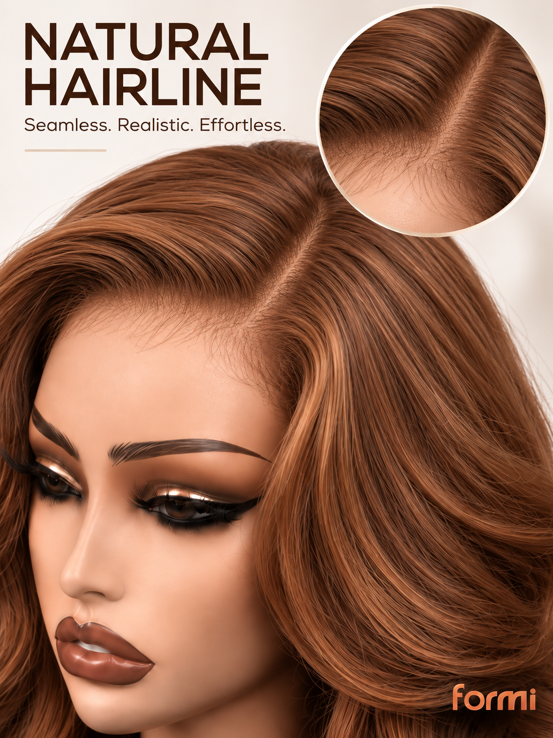 #30 auburn brown body wave wig showing deep side part and face-framing layers