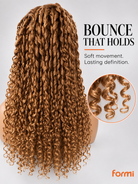 FORMI #27 honey blonde spiral curly human hair wig styling view