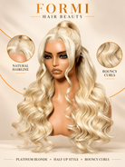 FORMI 613 blonde lace front wig with soft body wave texture