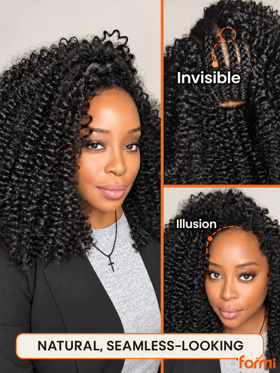Natural Black Kinky Curly Human Crochet Hair Extensions