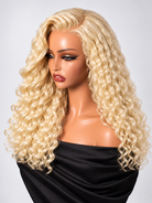 FORMI 613 Blonde Deep Wave 13x4 Lace Front Human Hair Wig.