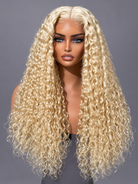 FORMI 613 Blonde Water Wave 13x4 Lace Front Human Hair Wig.