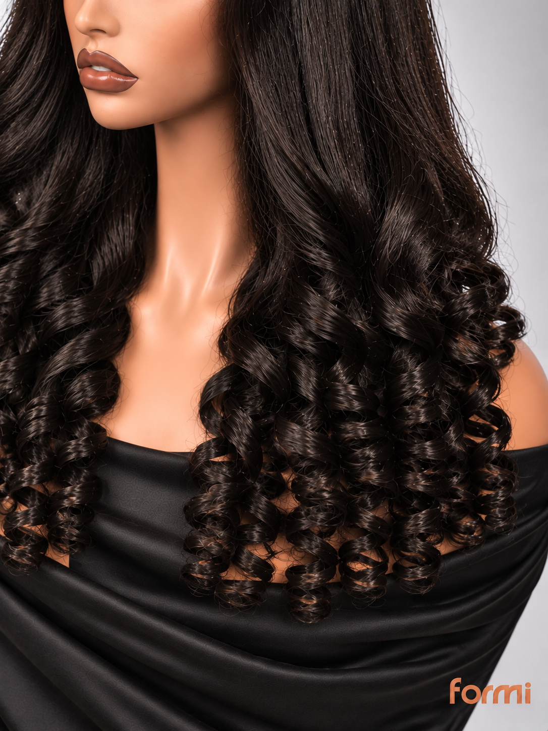 Natural-looking lace hairline detail on deep side part glueless human hair wig