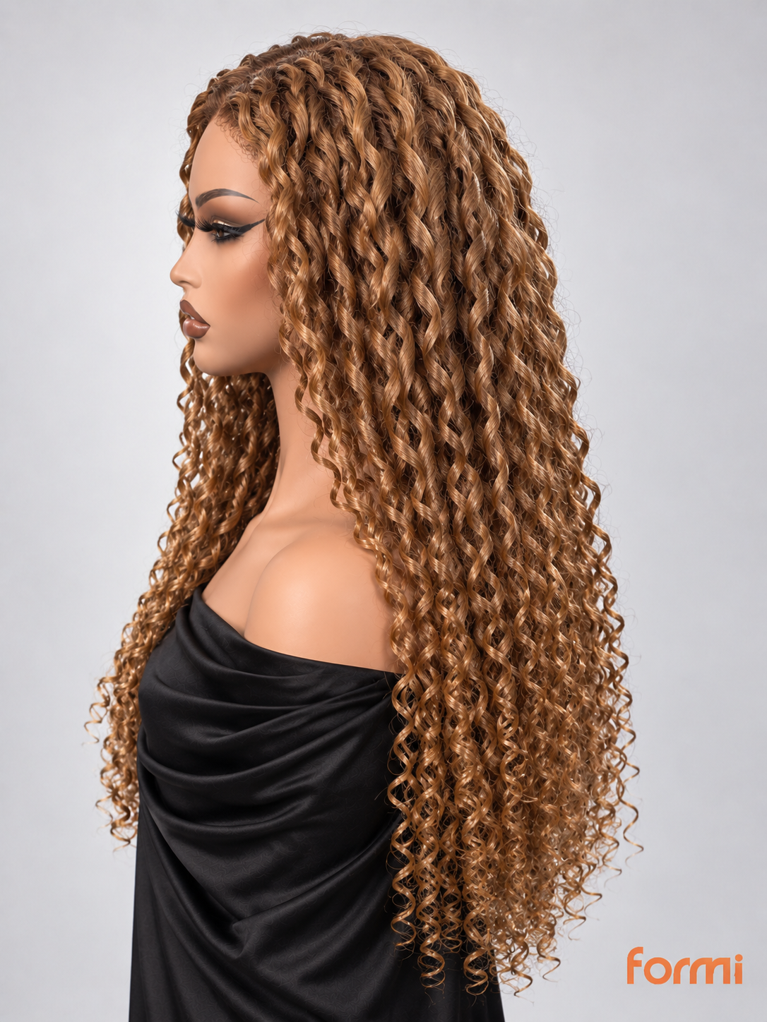 #27 spiral curly human hair wig side profile and curl definition