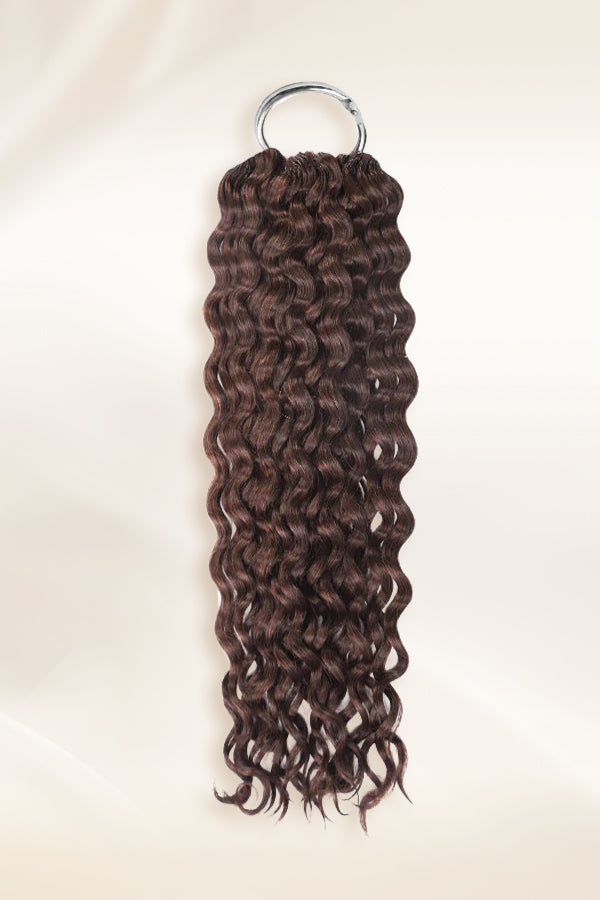 Chocolate Brown Water Wave Human Crochet Hair Extensions