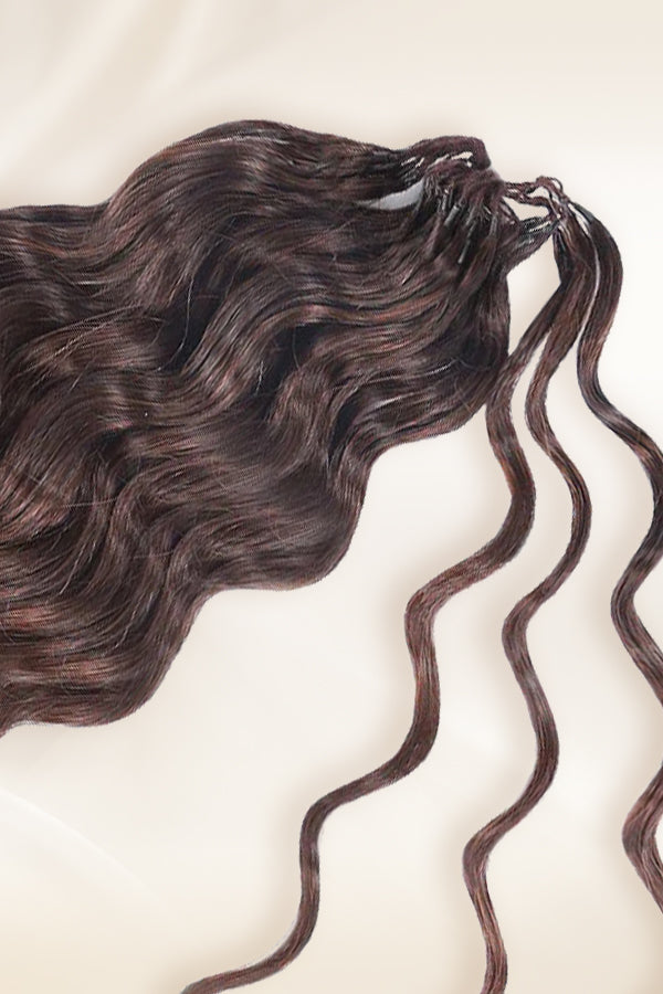 Chocolate Brown Water Wave Human Crochet Hair Extensions