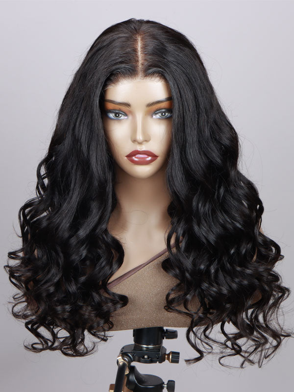 FORMI Long Body Wave 13x4 HD Transparent Frontal Lace Pre-Plucked With Bleached Knots Melting Human Hair Wig