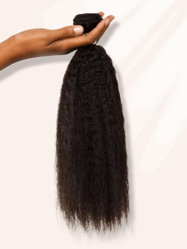 Kinky Straight&nbsp;Natural Black Human Hair Bundles 1/2/3/4 Pcs Hair Extensions