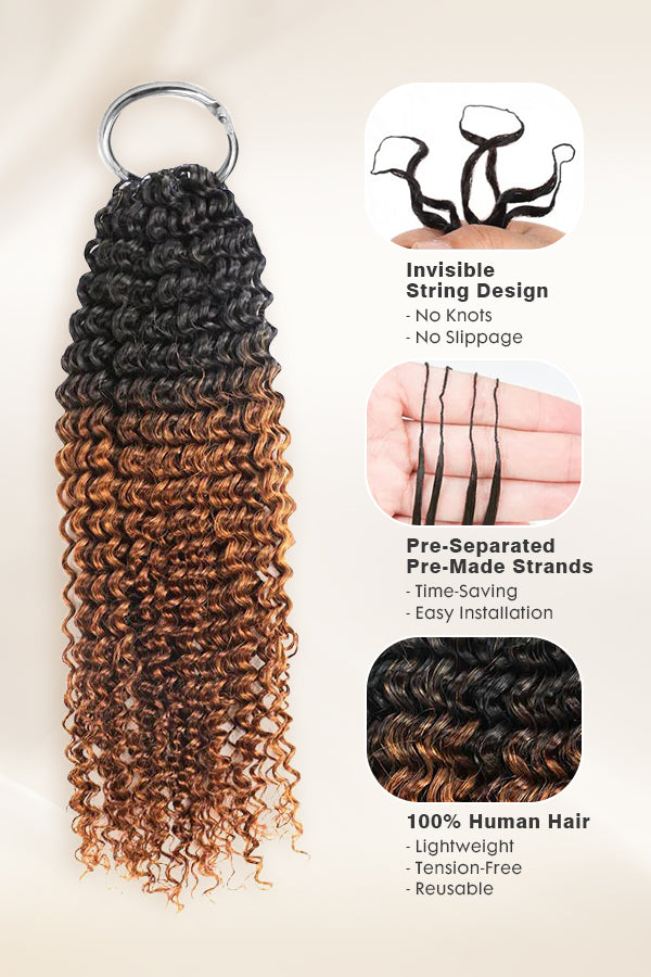 #T1B/30 Color Kinky Curly Human Crochet Hair Extension