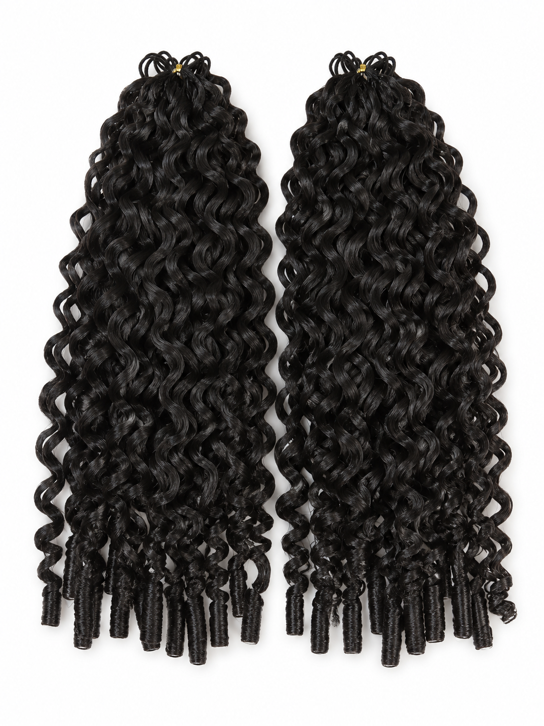 Natural Black Burmese Curly Human Crochet Hair Extensions