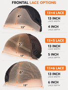 FORMI frontal lace wig cap options: 13x4, 13x5, and 13x6 lace