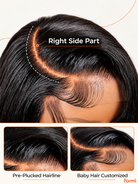 FORMI wig hairline and pre-plucked baby hair detail